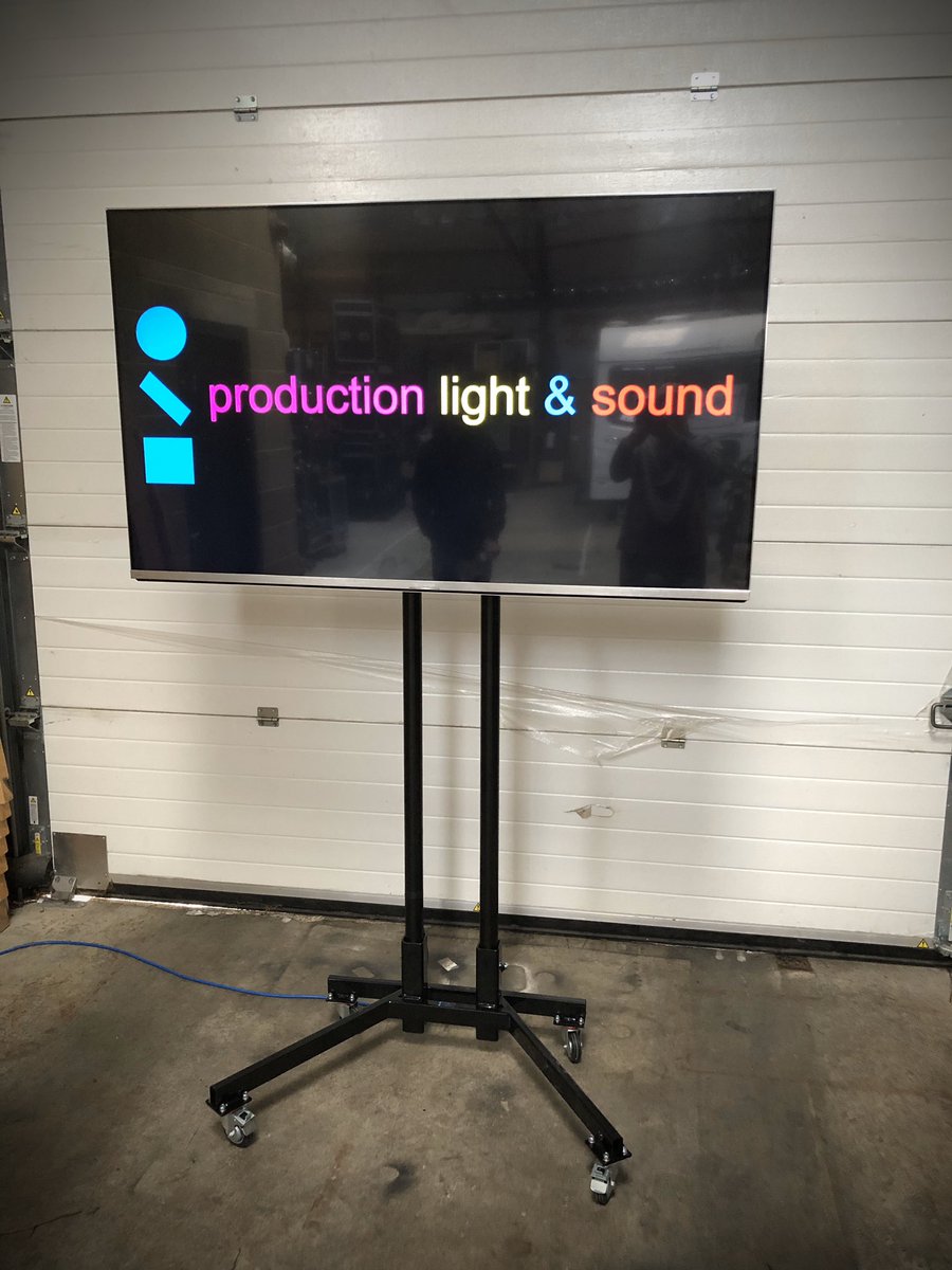 New into hire stock, our custom designed PLS 65” Screen Stands, with standard 48mm pipe uprights finished in a smart black powder coat.