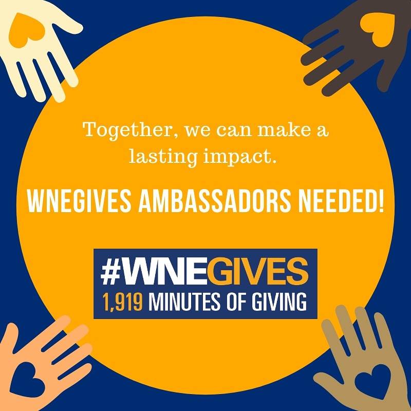 Join me as a #WNEgives Ambassador to help spread the word about WNE's annual community giving event coming up March 10-11! Together, we can make a huge impact. To sign up and share why you care about being a #GoldenBear, visit: spsr.me/VPRi!