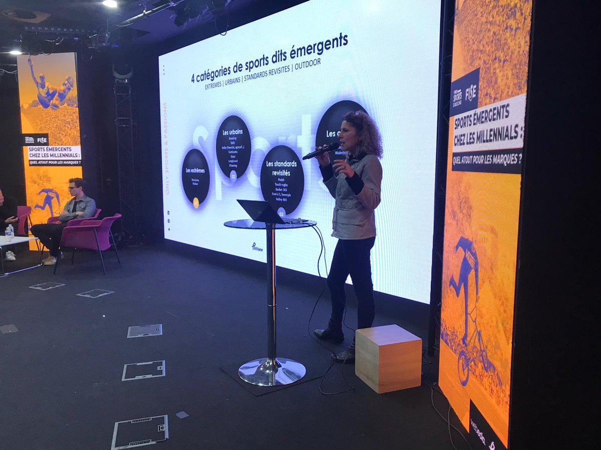 OSP_Webedia's tweet photo. Florence Deronce, directrice projets et études chez Athlane, nous présente les 4 catégories de sports émergents : les extrêmes, les urbains, les standards revisités et les outdoor 🛹 https://t.co/3QcjMCGJX1