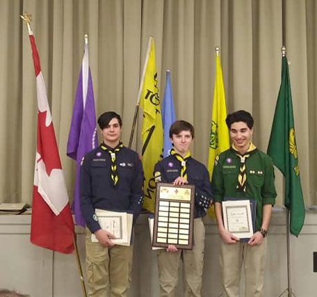 ScouterAndy's tweet photo. Three proud new recipients of the Chief Scout's Award at 
@1stBolton 's 85th Anniversary Celebration Banquet 
@CECScouts @ScoutsCanada  ... congratulations!  #scoutsdostuff https://t.co/1eovf2gPBd