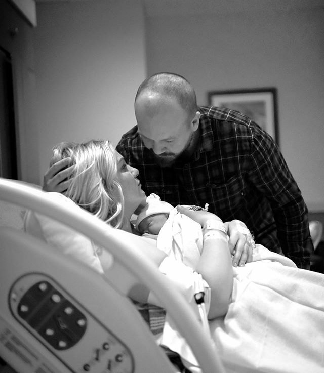 Then through the darkness I hear Russ and he means business. “Em. BREATHE.” And I open my eyes and lock on his and I know what I have to do. There is only one way out and that is through. — Sharing the birth story of one Woodrow Shia Frame on Small Fry today. ♡ Pictures by t…