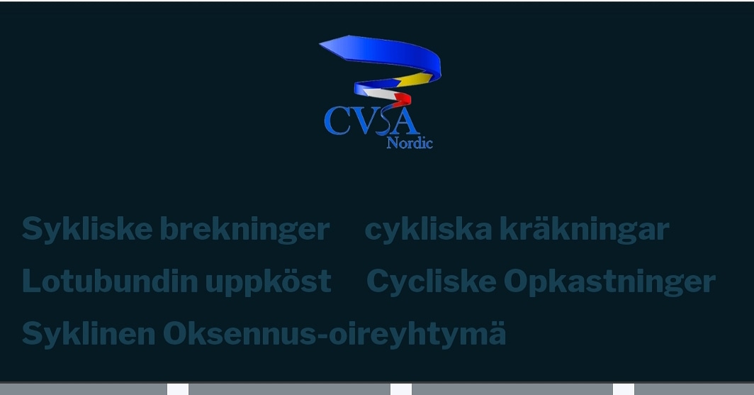 cvsa_nordic's tweet photo. Happy International Cyclic Vomiting Syndrome Awareness Day!
What's Cyclic Vomiting Syndrome in your language?
#cvsawareness #cvsawarenessday #cyclicvomitingsyndrome #cyclicvomitingsyndromeawareness #internationalcyclicvomitingsyndromeawarenessday #internationalcvsawarenessday https://t.co/XHbf9ppMj8