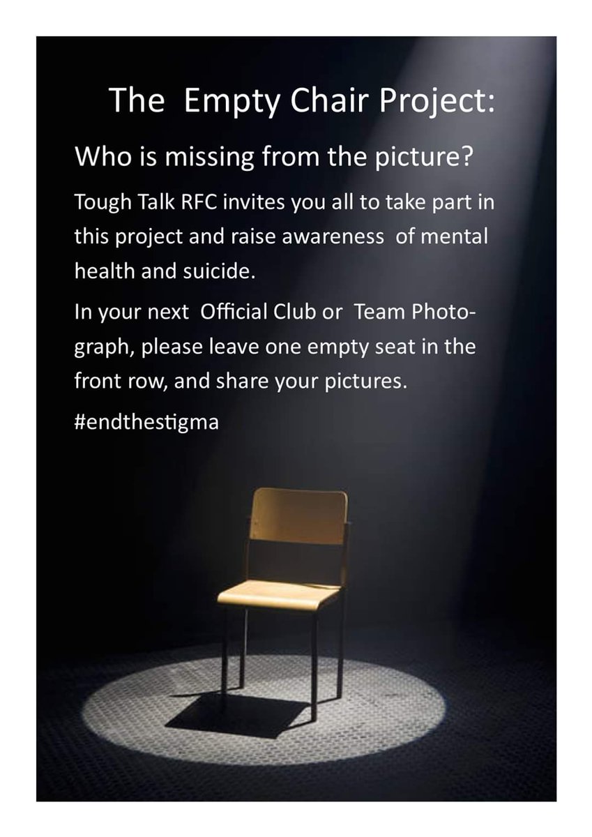 RfcTough's tweet photo. We are proud to officially launch our Empty Chair Project. Please share. #emptychairproject #endthestigma https://t.co/wZ4dB2VWxy