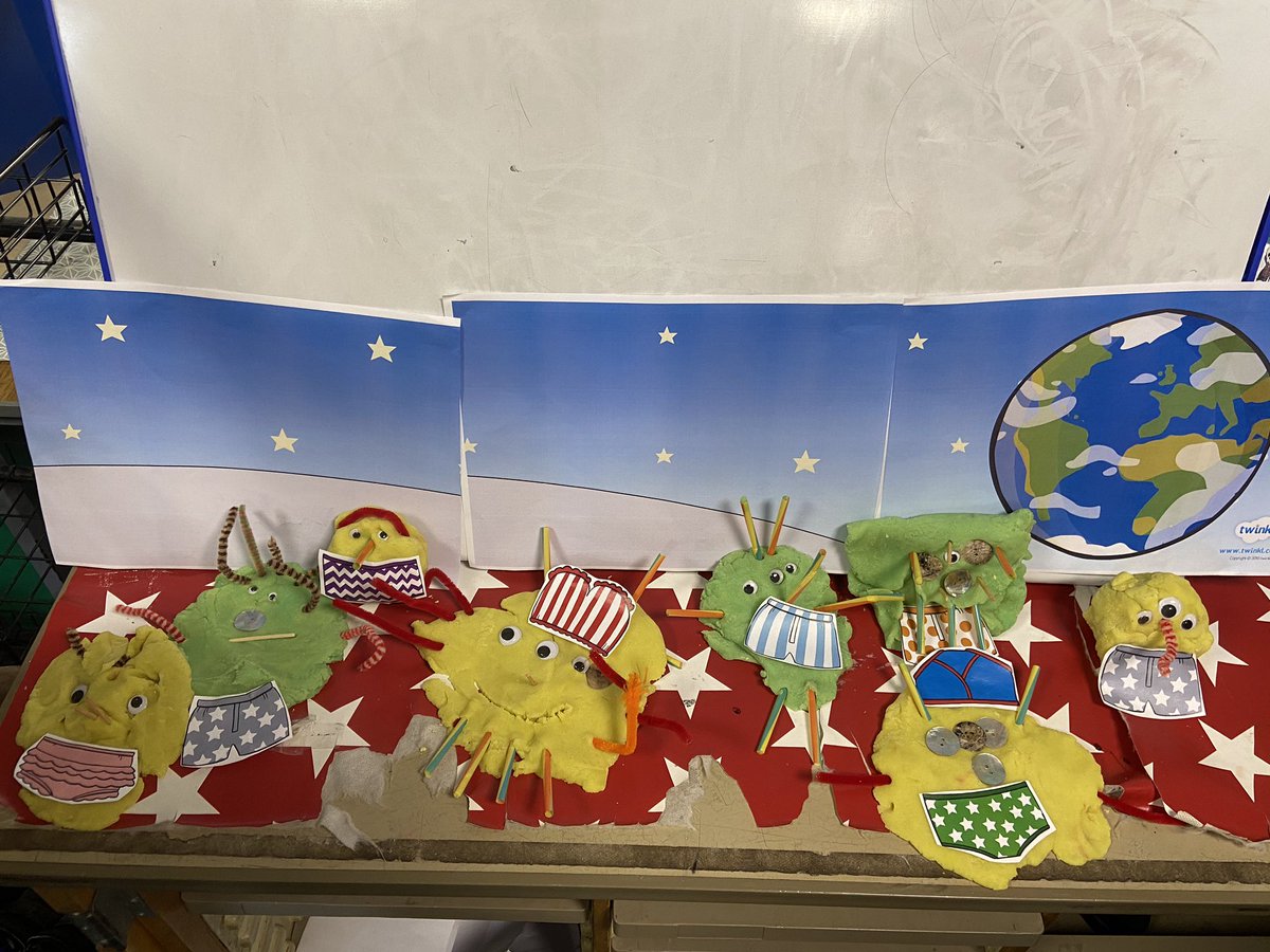 lasswadeps's tweet photo. Primary 1 had great fun reading Aliens Love Underpants and used #imogenimagination to create their own alien models using playdough. #WorldBookDay2020 #learninglolas https://t.co/dhA7B5J6j0