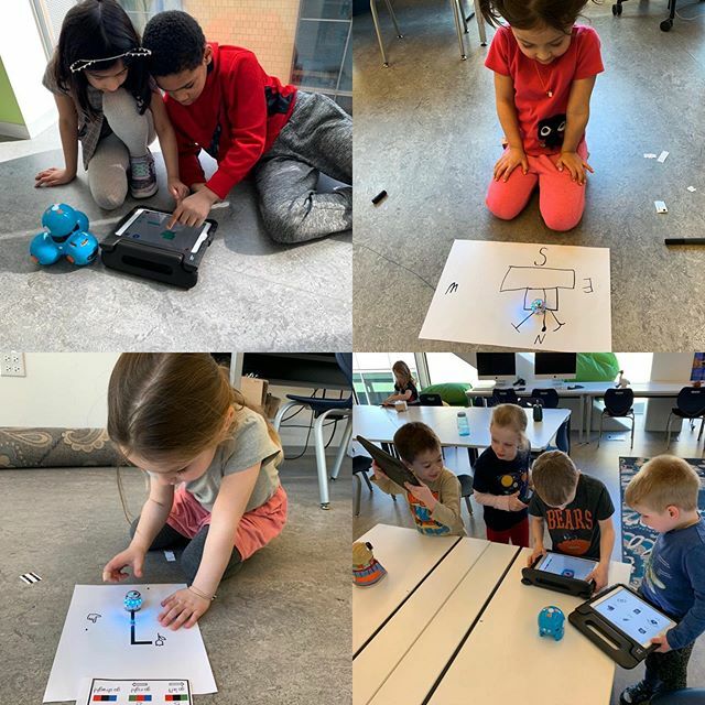 DaysinEdTech's tweet photo. It’s been a busy week in the CS Lab!  Second graders learned how to program Dash robots, N4 children continued their exploration of lines and directions with Ozobot, and Kindergarteners practiced taking photos and making voice recordings in Seesaw.#eshlab https://t.co/MF8mv7icDY https://t.co/Obgs2p8szT