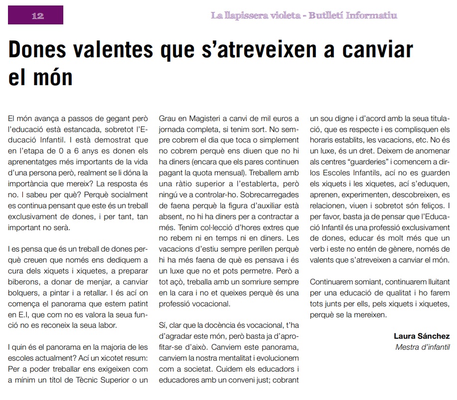 nestorbanderas's tweet photo. Recomane aquest article de "La llapissera violeta" sobre la tasca de mestres i educadores infantils i la precarietat a què estan sotmeses. 
@educacio_ccoopv 
https://t.co/eg6iUZTAes https://t.co/04c2ZiPqSu