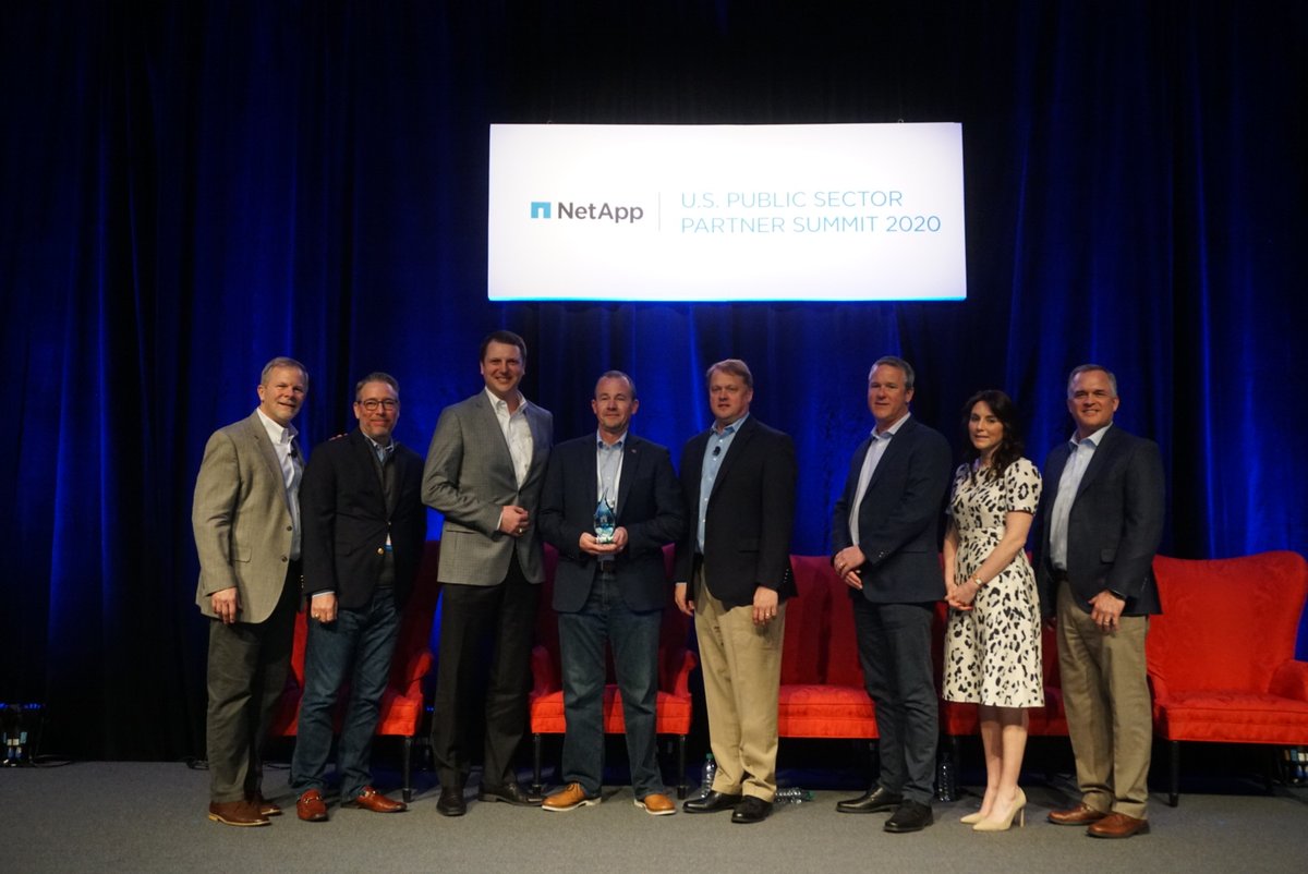 NetAppGov's tweet photo. The NetApp USPS #PartnerSummit20 Department of Defense Partner of the Year &amp; Civilian Innovation Award goes to @WWT_Inc https://t.co/sZHrgpaXbg