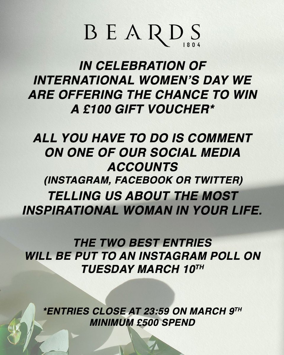 International Women's Day is this weekend and to celebrate powerful and strong women everywhere, we are having a competition. 
For a chance to win, comment on our social media and tell us about the most influential woman in your life. See the Ts&amp;Cs here- buff.ly/2VNQQLK
