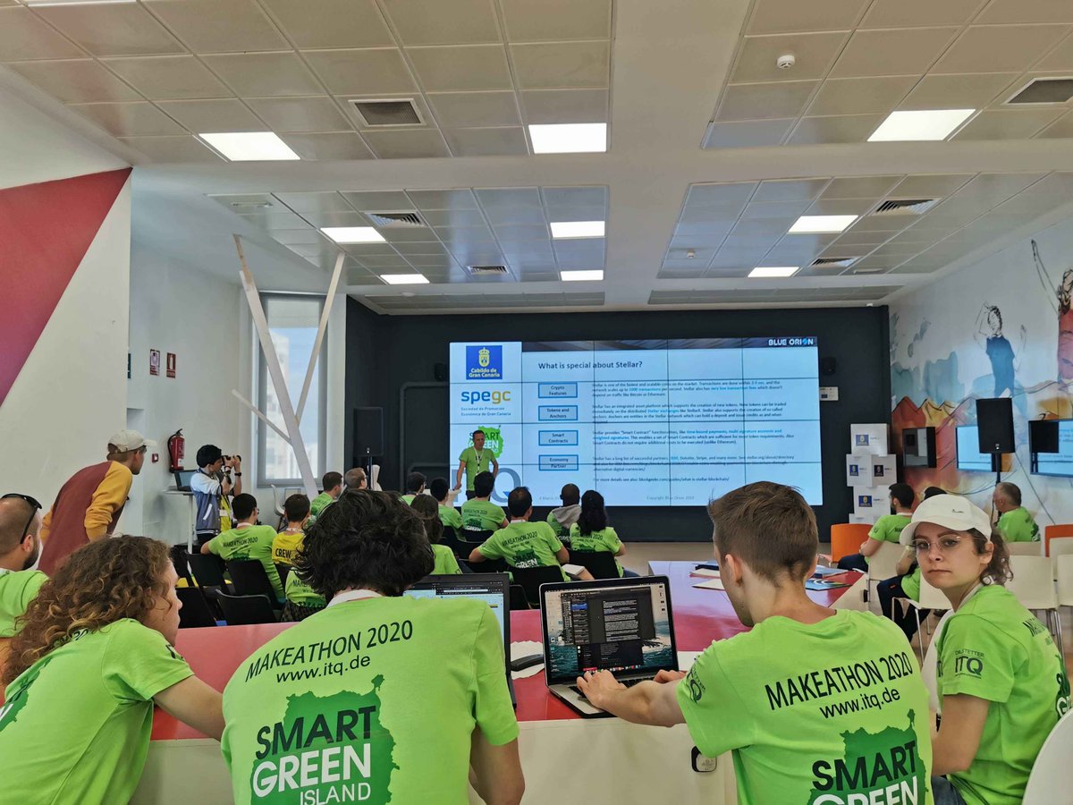 blueorioncc's tweet photo. Greeting from Gran Canaria Island, as part of the #makeathon2020 we held our workshop on blockchain solutions to students and professors. Looking on ecological and sustainable usecases.
@BlueOrioncc @itq_gmbh @Stellar #token #makeathon2020 #smartgreenisland https://t.co/dTCq9zIoy2