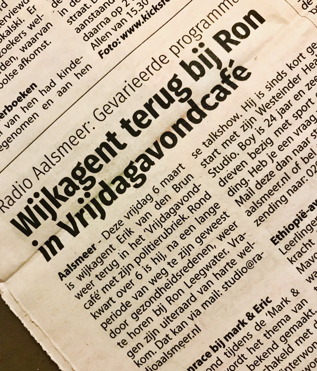 Hij is terug: @polAalsmeerDorp