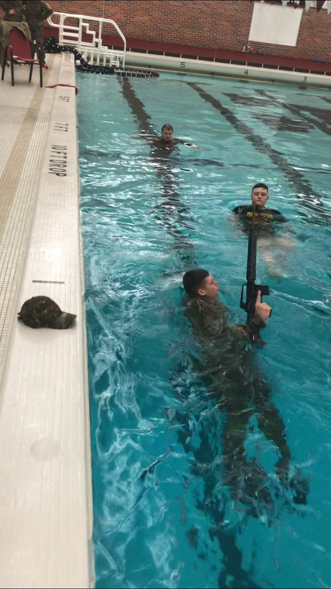 RotcCentral's tweet photo. Cadets of the Chippewa Battalion recently executed our annual (CWST) Combat Water Survival Test. This is a practical exam consisting of 5 events that tests each cadets water survival skills. Keep up the good work &amp; motivation Chippewas! #CMU #boldwarriorbrigade #armyrotc https://t.co/mVvhFyIchZ