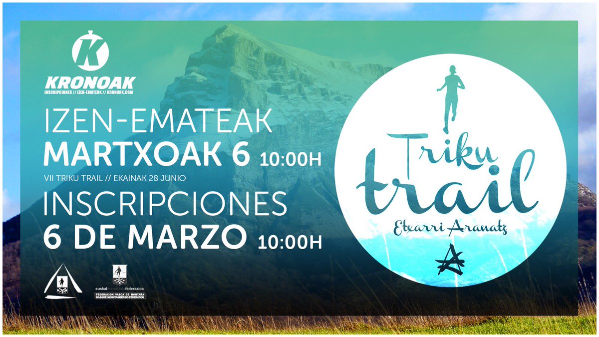 🚨🚨 Bihar goizeko 10:00tan zabalduko dira izen-emateak www.kronoak.com@webgunean !!