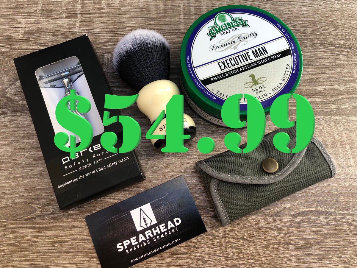 I have some new projects in the works and need to clear some room for inventory. If anyone is in the market for a gift set this bundle is regular $84.75, now $54.99. spearheadshaving.com/products/spear…