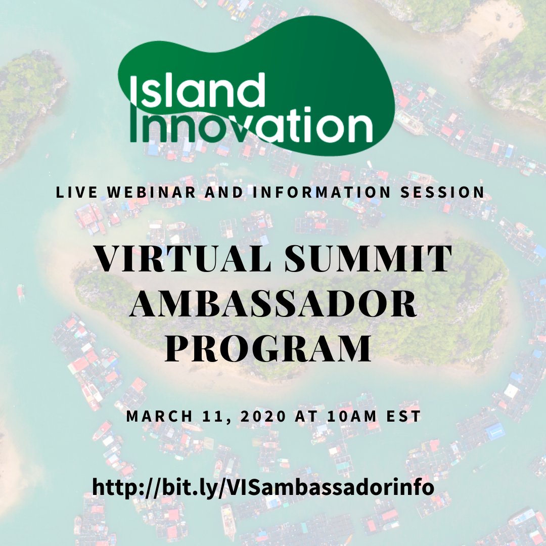 jellsmoor's tweet photo. Join the #VirtualIslandSummit!
@IslandsInnovate Ambassadors are the face of the event & will work closely with key stakeholders & the media.
➡️Learn more about becoming a Virtual Island Summit Ambassador: https://t.co/aaTdY2wpaB
#SusDev #IslandNetworks #COP26 #SIDSmatter https://t.co/TvqL4f0Cl4
