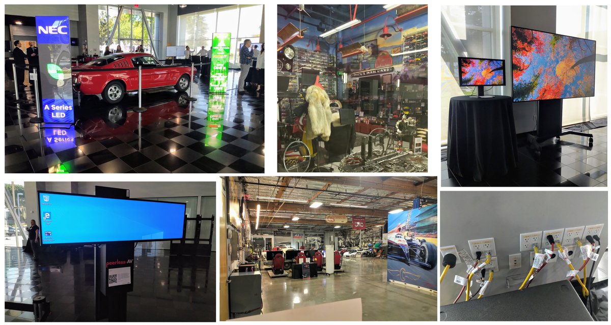 hundoman's tweet photo. Get out & see the NEC Showcase roadshow tour.
This event was held at @ClubAutoSport which mixes commercial condos centered around racing & highend sports cars w/ a rental event venue. #NECDisplay #proAV #Videowalls #DigitalSignage #Crestron #Brightsign #PeerlessAV #Draper #LED https://t.co/kIGvsVCDBF