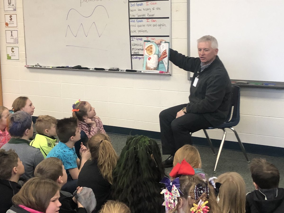 Superintendent Tony Klaubauf came to read with all the students this morning! A great time was had by all! #raiderstrong