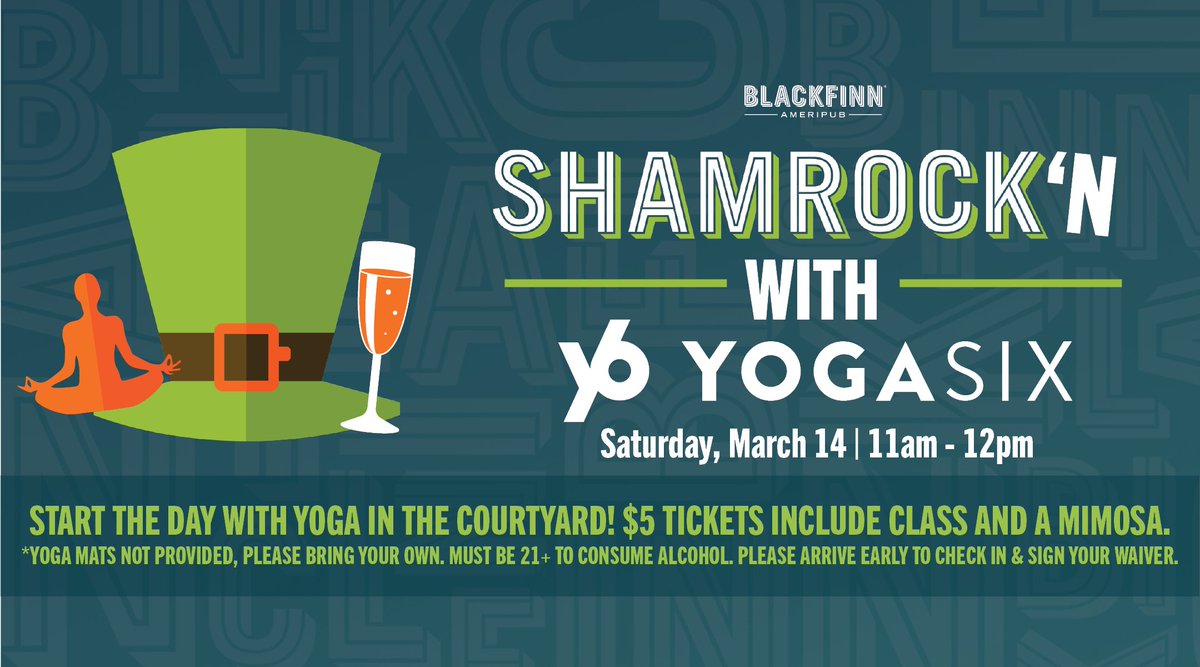 We're just 9 days away &amp; this year we're kicking off Shamrock'n The Village with yoga! We've partnered with YogaSix to bring you a 45-minute yoga session &amp; mimosa for just $5. 
See more at StPatsYoga.eventbrite.com