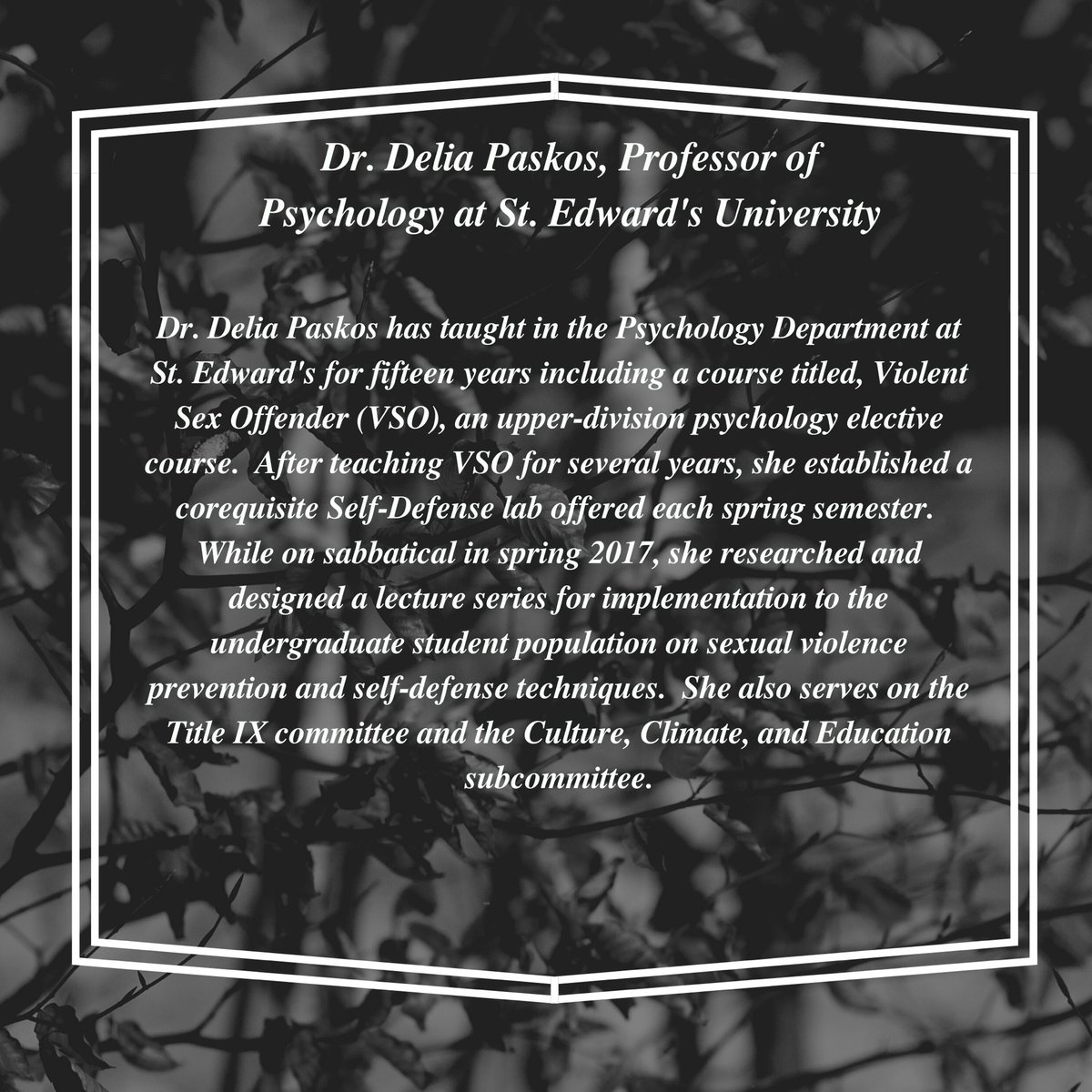 ItsOnUsSteds's tweet photo. We will have special guests Dr. Delia Paskos and Dr. Adam McCormick speaking on the panel, so mark your calendars and come learn some psychology and more about or organization! #itsonus https://t.co/T335LgkEQ4