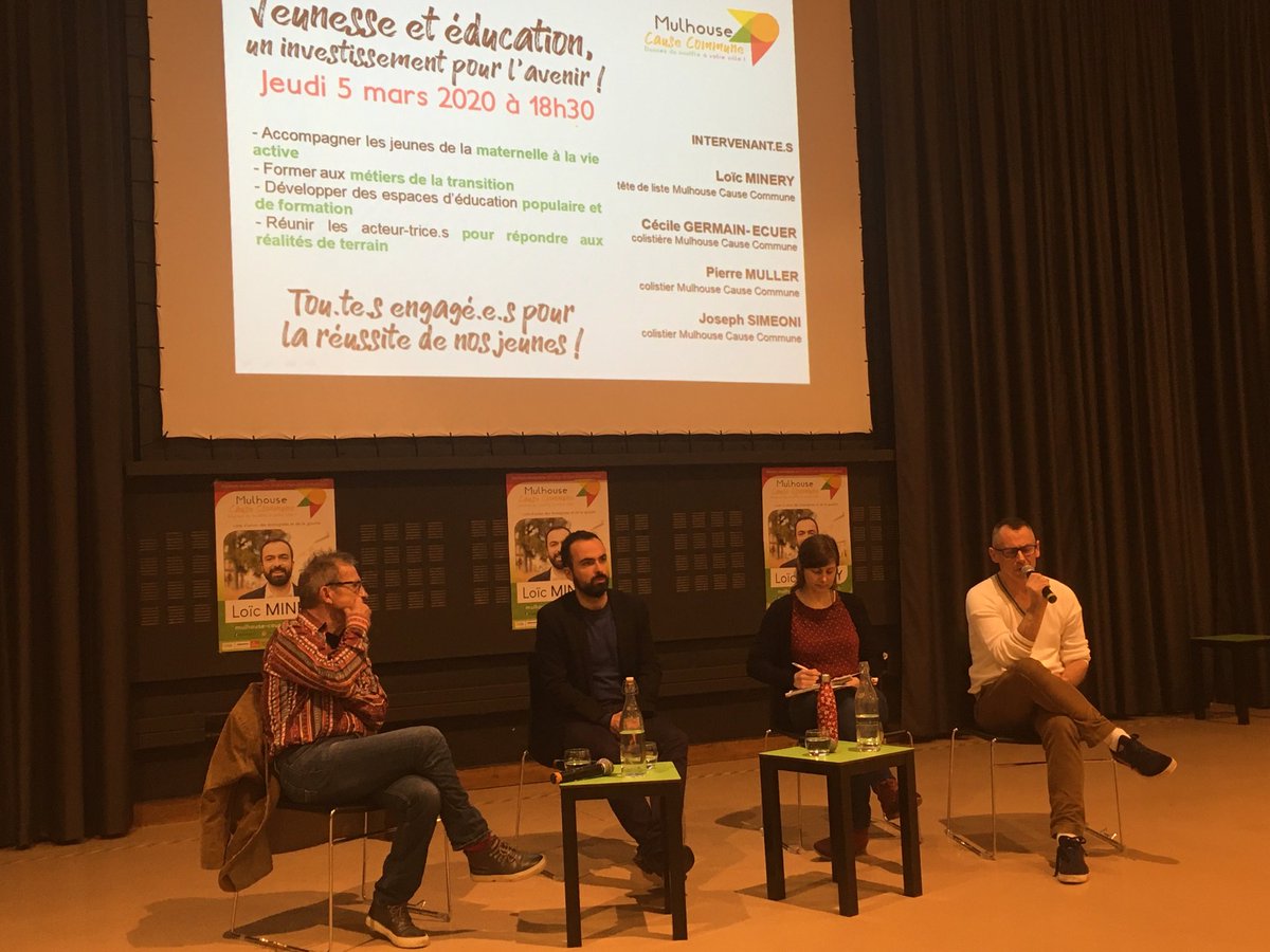 francois_witt's tweet photo. La 9eme rencontre publique consacrée ce soir à la jeunesse et à l’éducation à #Mulhouse rassemble du monde intéressé par cette problématique essentielle pour notre société. Avec ⁦@MulhouseCC⁩ ⁦@loic_minery⁩ https://t.co/zc97dSynYq