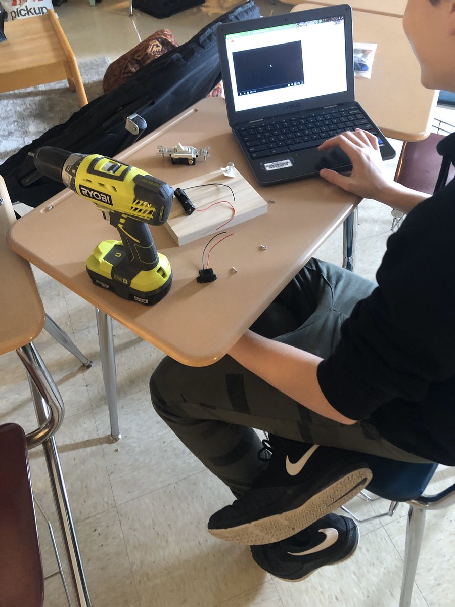 MissPEnglish's tweet photo. We love working on projects that mean something and help people! Thanks @rachelthirosot for passing along these fun, assisted technology projects! Slant boards and Electro game board in full swing here in Gifted! @BWSDHarrisonMS https://t.co/4q6xaWlkcL