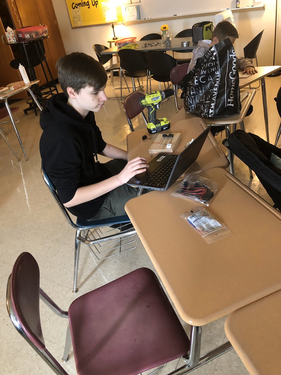 MissPEnglish's tweet photo. We love working on projects that mean something and help people! Thanks @rachelthirosot for passing along these fun, assisted technology projects! Slant boards and Electro game board in full swing here in Gifted! @BWSDHarrisonMS https://t.co/4q6xaWlkcL