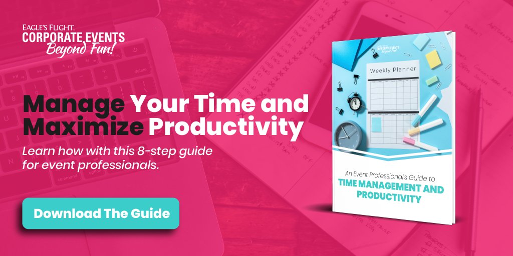 Our latest guide will help you get a handle on your time and maximize your efficiency. Get it here: hubs.ly/H0mThVq0 #eventplanning #corporateevents