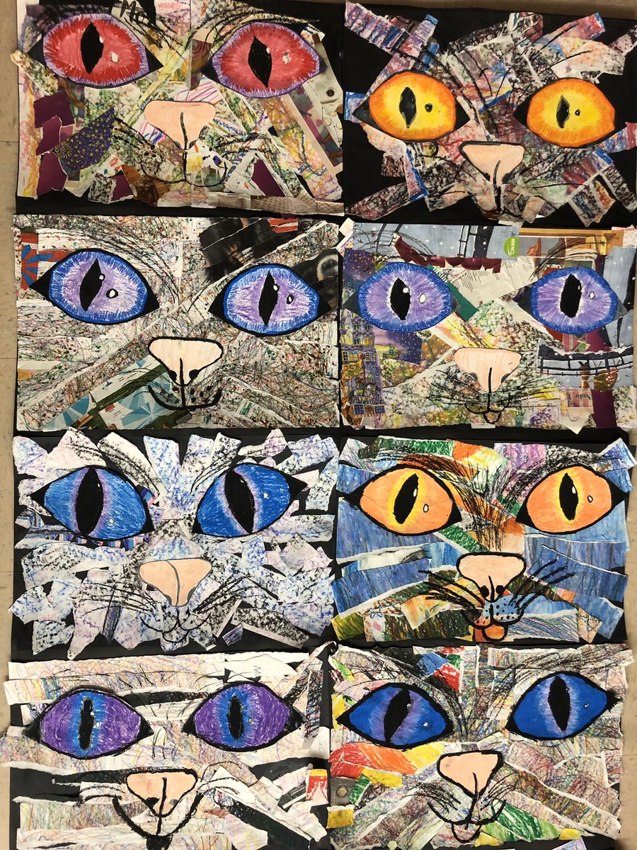 jim_les4's tweet photo. Beautiful cat collages by 4th grade #BlueBonnetLions #Lockhartisd #LoveMyLisd #BbeMasterBuilders https://t.co/rYV2t7U8M3