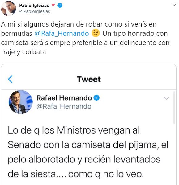 eldiarioes's tweet photo. Iglesias, a Rafael Hernando: "A mí, si algunos dejaran de robar, como si venís en bermudas" https://t.co/xsrBiD9YjM https://t.co/HwBdm8WSda