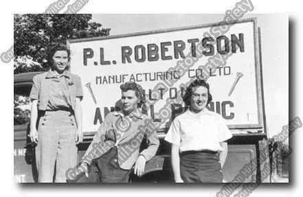 miltonhistsoc's tweet photo. Today's #TMBM: P. L. Robertson Manufacturing Co. Ltd., 1939 annual employees picnic. L. to R. – Bernice Rusk, June Cooper and Doreen Walton. The plant was on Bronte St. produced the famous Robertson Screw. It is hoped that the historic building will be preserved and repurposed. https://t.co/HKHVcMSkOM