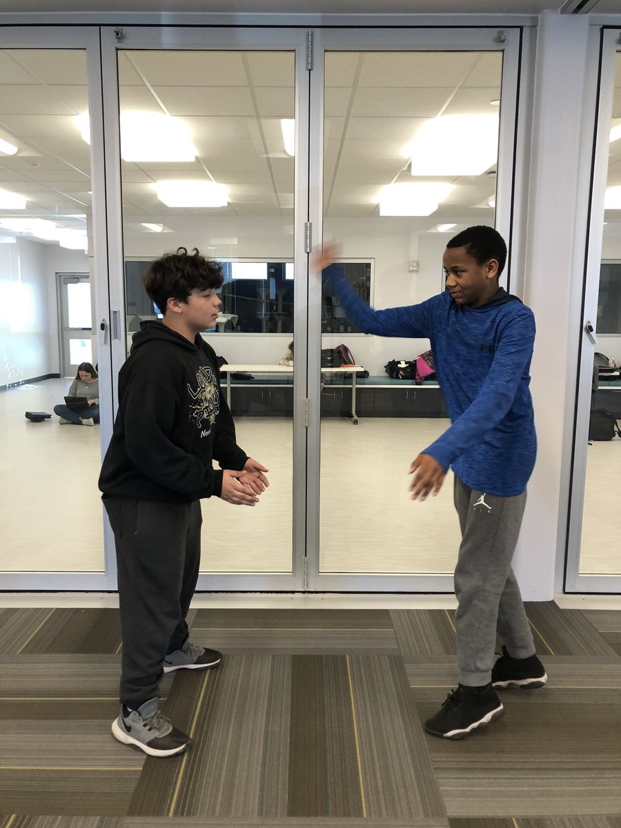 Thank you again to <a href="/baldmanfighting/">Erick Vaughn Wolfe</a>  from <a href="/mosotheatre/">MOSO Theatre</a> for teaching my theatre class a bit about stage combat! #NJHTheatre