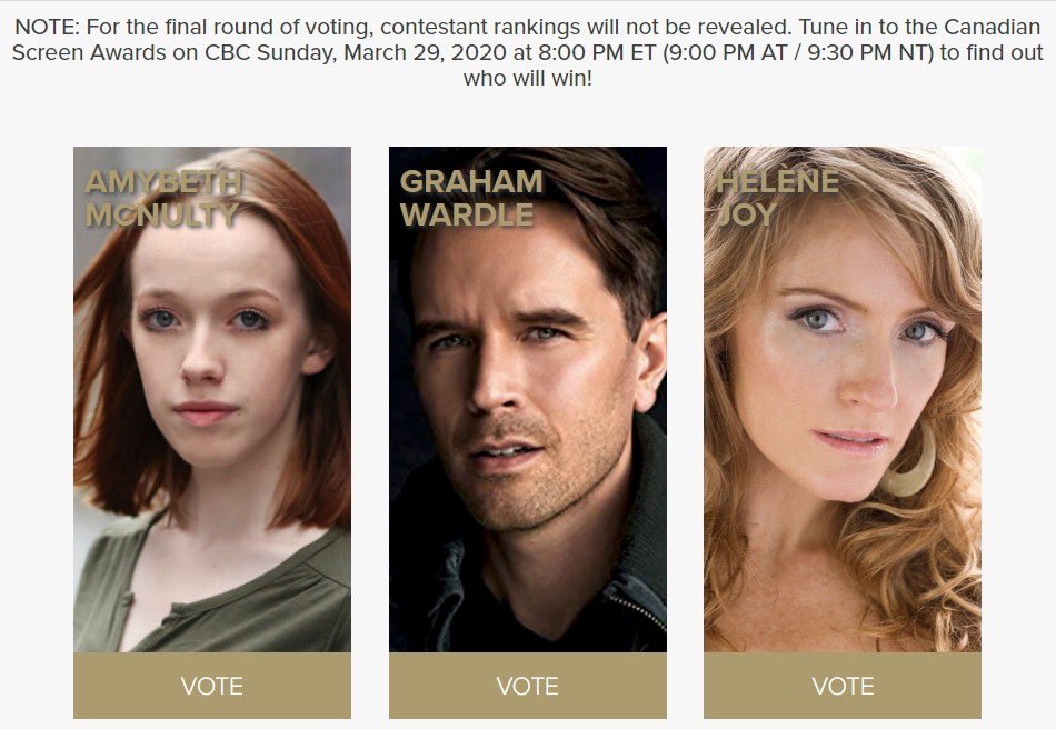 joy_and_shadows's tweet photo. 🥇
Round 3! 💪🏻💪🏻
You can vote 🗳 for @Helene_Joy 💯 times per day until March 17 (11:59pm) 🥰 #1🤞🏻
She’s currently #4 ✨
#CdnScreenAwards #HeleneJoy https://t.co/9NUfTo5VhS