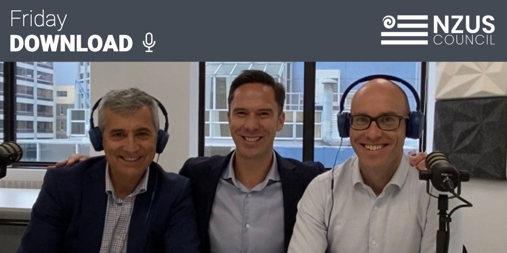 NZUSCouncil's tweet photo. The latest episode of the #FridayDownload is live. Great to be joined by @leongrice and Kenny Clark. Check it out: "Biden Dominates... the race is over... until next week's primaries" at https://t.co/WeqWNJYMBz https://t.co/wbfq8IcqfD