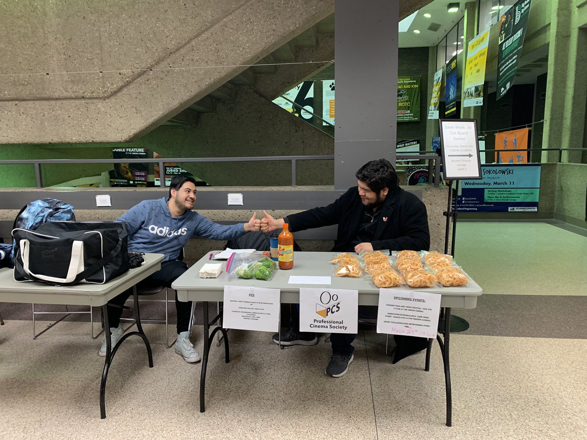 pcsuwm's tweet photo. Come to our bake sale on Floor 1 of the Union! We will be here until 2:00. Chicharrones and cookies will be served. 😎 #pcs #uwm #bakesale https://t.co/GfgXbQZbJZ