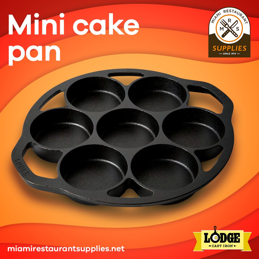 A natural for biscuits, desserts, or cupcakes, this Lodge cast iron mini cake pan also works well for making brownies and mini meat loafs too! Buy it at buff.ly/3112VwS
.
.
.
#RestaurantSupplies #ResutaurantUtensils #Miami #RestaurantsInMiami #KitchenMustHaves #Kitchen