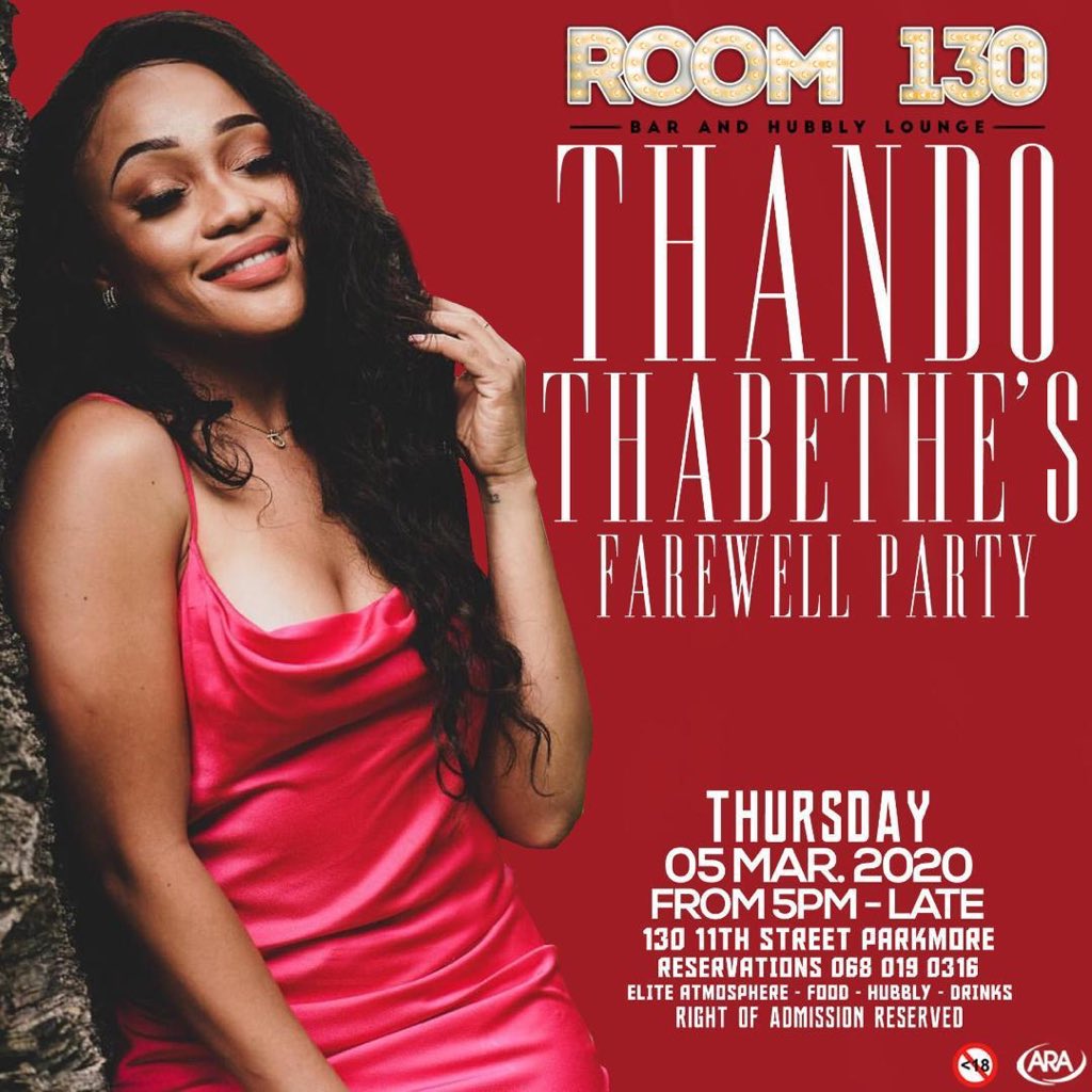 Nonjay__Joy's tweet photo. A proper farewell party awaits @Thando_thabethe on the 5th of March and today was her last day on radio, i was such a stan of the #ThabootyDrive ππ my weekdays will never be the same...she'll be dearly missed ππ½ #ThabootyFareWell https://t.co/xFN9VmPlpw