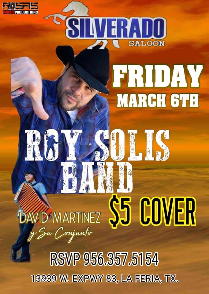 SolisRoy's tweet photo. See this Friday at @silveradosaloon #LaFeria #tx #956 #texascountry #roysolis https://t.co/pvbECuhnWY