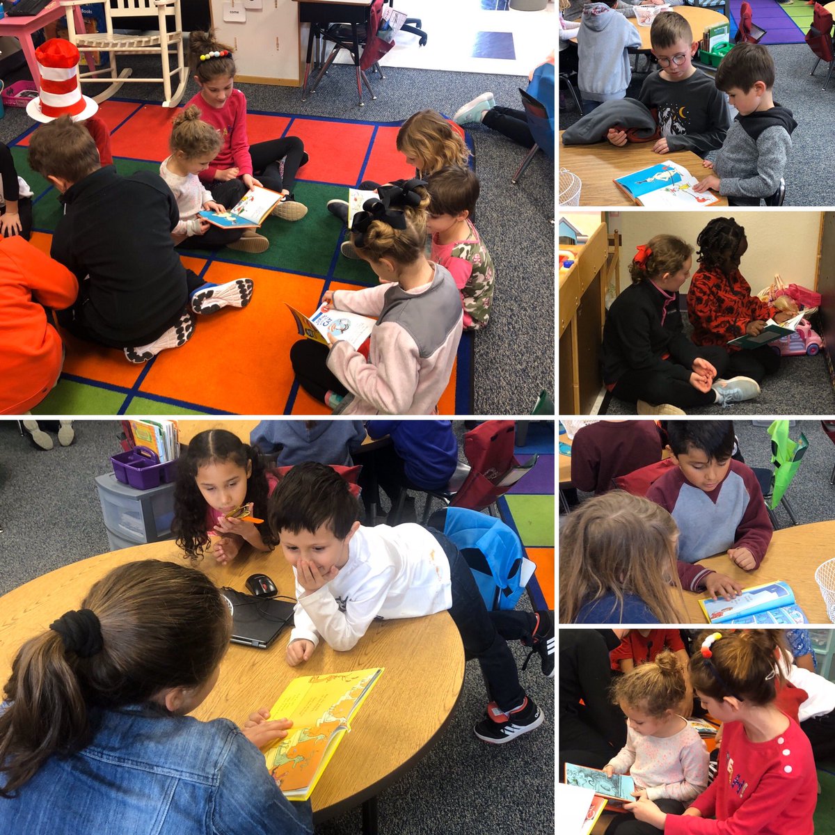 RdeKindergarten's tweet photo. Mrs. Felicia Jones’s kindergarten class loved having these 3rd grade reading buddies visit today. Thanks for sharing your love of reading! #RDEreads2020 #ReadAcrossAmericaWeek https://t.co/eCovTvsaTK