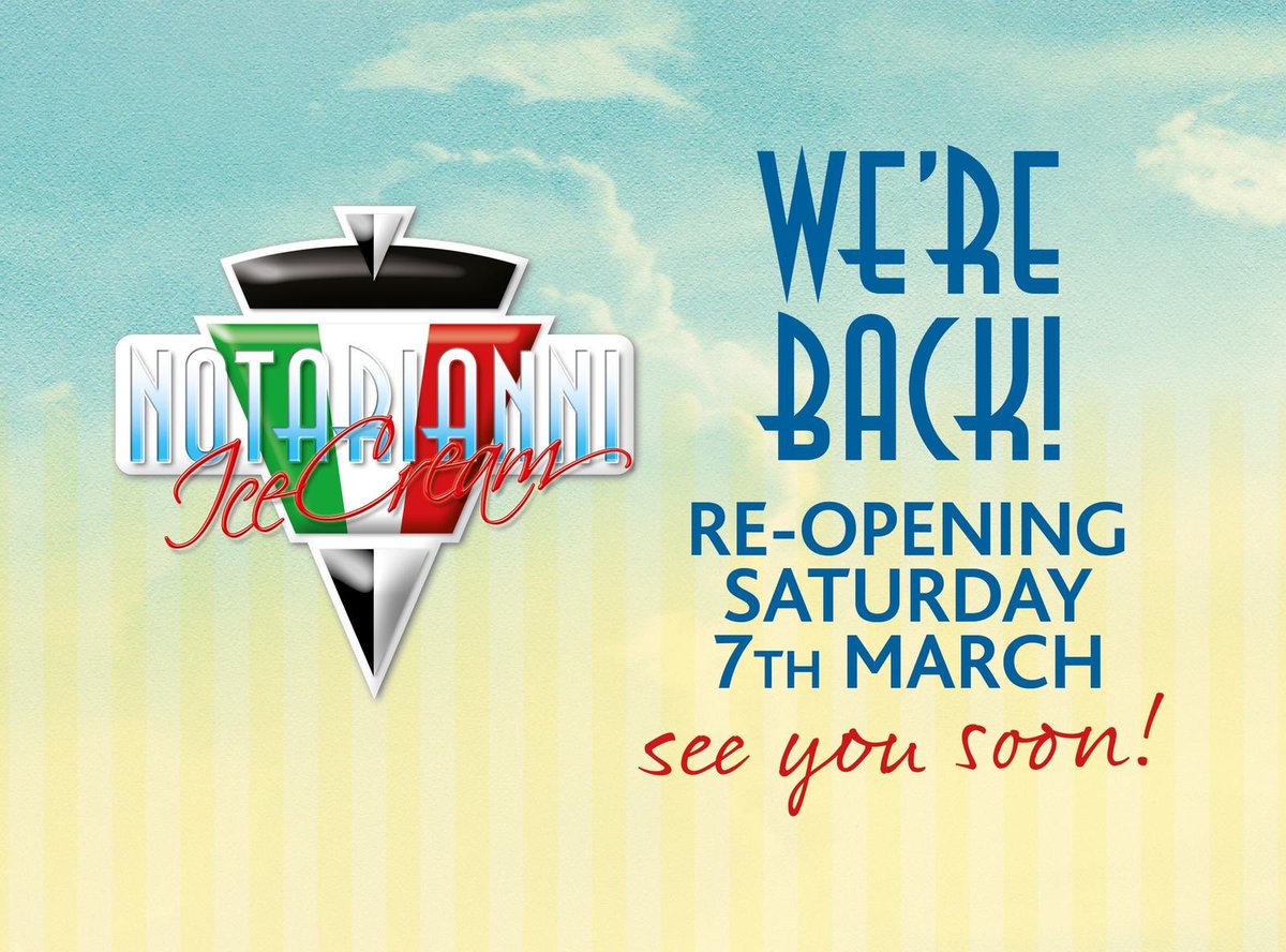 Notarianniices's tweet photo. BLACKPOOL WE HAVE MISSED YOU ❤️ We will be reopening for our 2020 season this Saturday at 10am and will be open 7 days a week, we can’t wait to see you all 🥳 92 years and counting 🍦 https://t.co/5PNO7IbvGG
