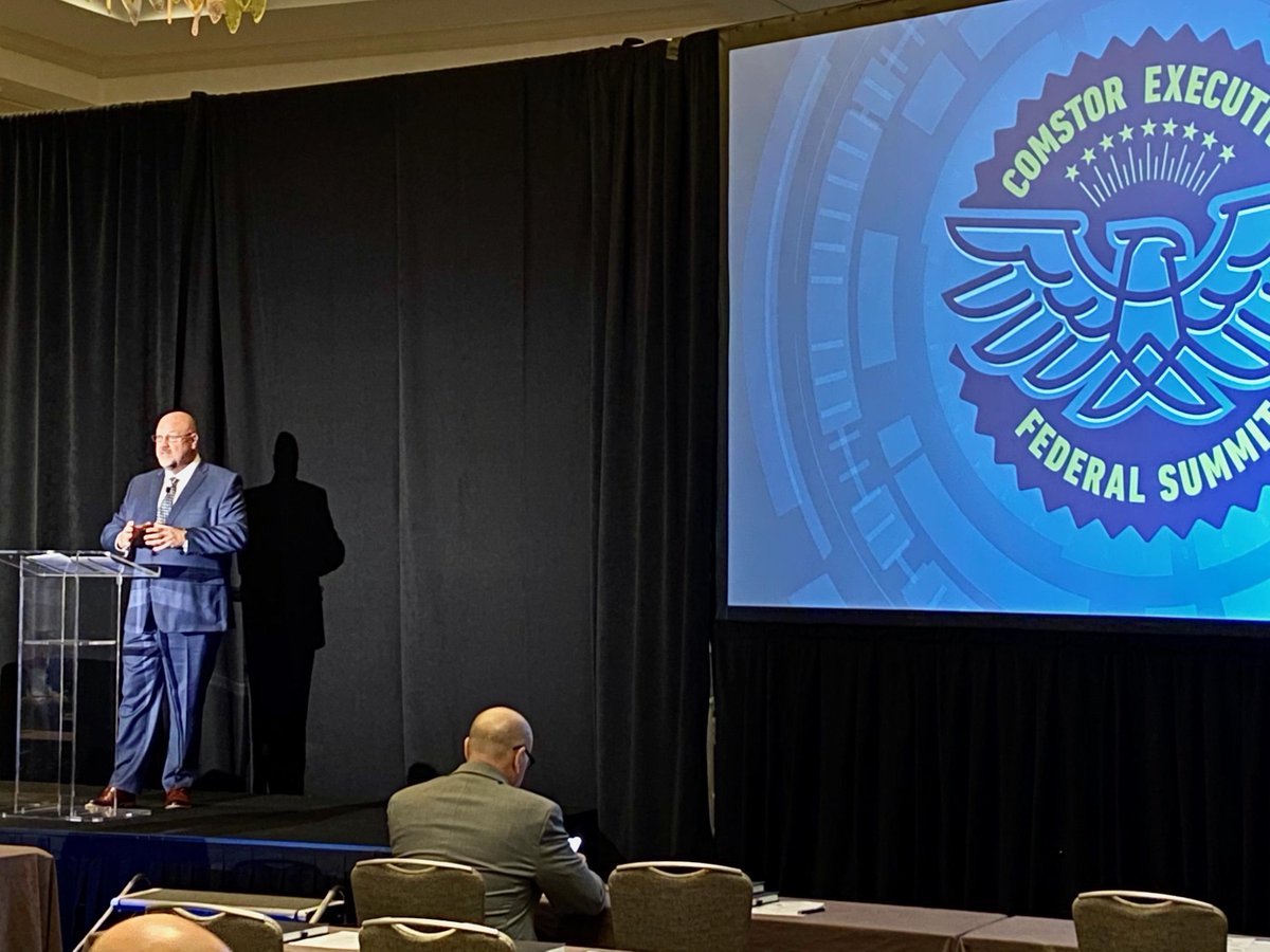 ComstorUS's tweet photo. Jay Denton, SVP/GM, Comstor N.A. opening the General Session at #FedSummit, and our PBMs at the ready to discuss #EDGE with Partners! https://t.co/31g4t6EmrZ