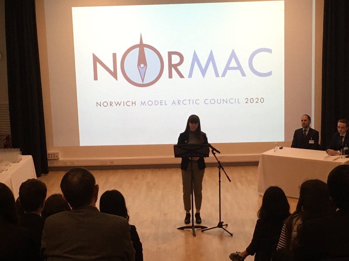 langleydebate's tweet photo. The Russian Ambassador makes their views known at the Opening Ceremony. @Langley_School @NorwichMAC @ArcticCouncil @RussianArctic #beconfident #Macadifference #modeldiplomacy https://t.co/OIX6oFaox8
