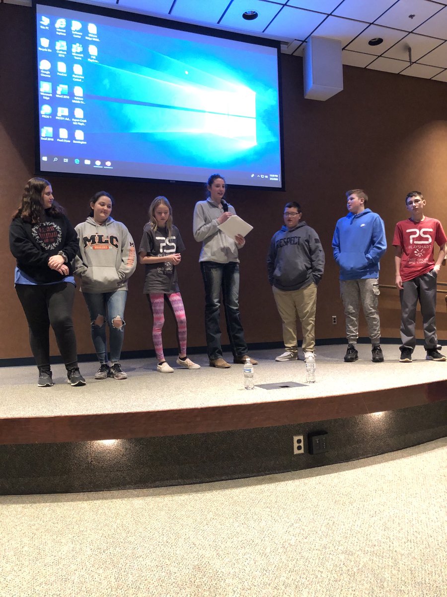 DC West 8th graders @ Werner Enterprises with PLAY SMART Leadership presentation #BeKind