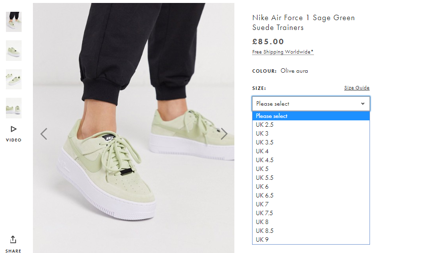 nike air force 1 sage green suede trainers