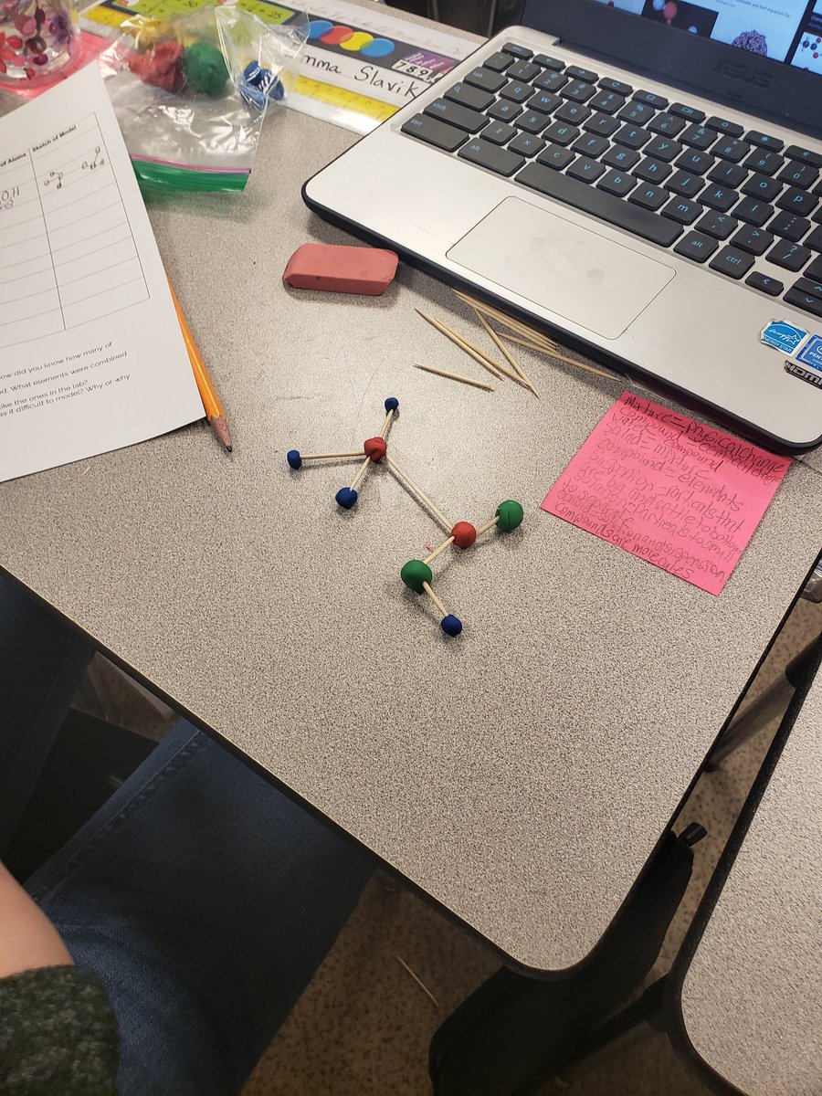 Today students tested cleaning compounds to see what would be the best cleaner to use and yesterday built visual models of compounds!  Love watching their understanding grow through experience.  <a href="/D300Science/">Ami J Engel</a>