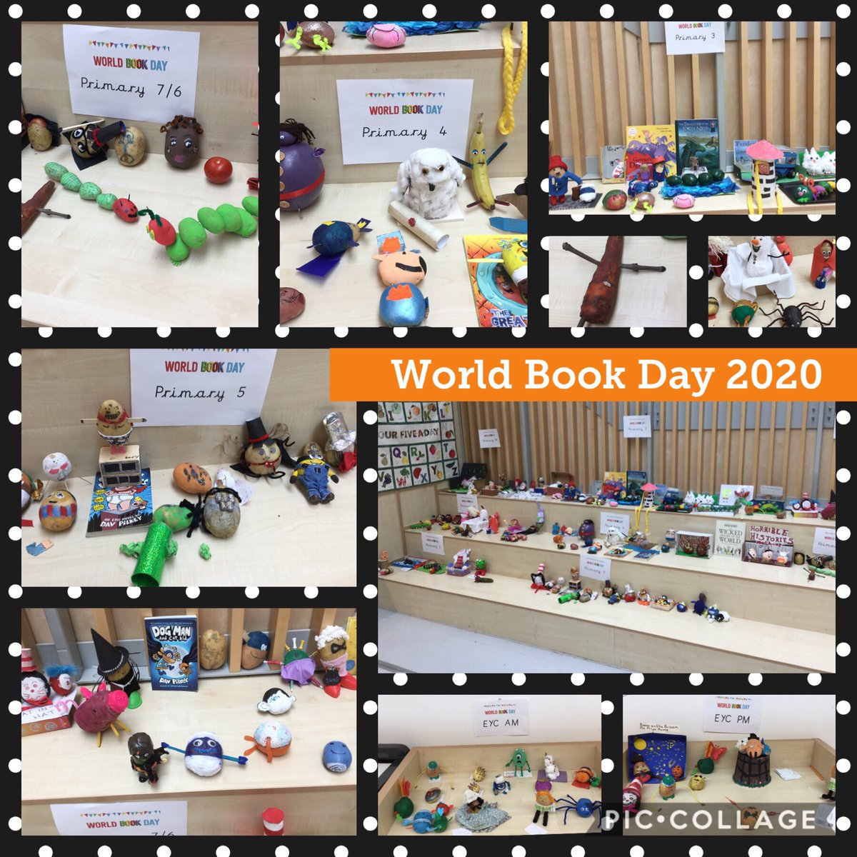 GarnockPrimary's tweet photo. What creative pupils we have at GCC! Our design a potato challenge for World Book Day was a spud-tacular success! Thank you to everyone who entered, we hope you had lots of fun making them! ๐ฅ ๐ ๐ #WorldBookDay2020 #potatocharacters #creativity https://t.co/T1sSuedtCK