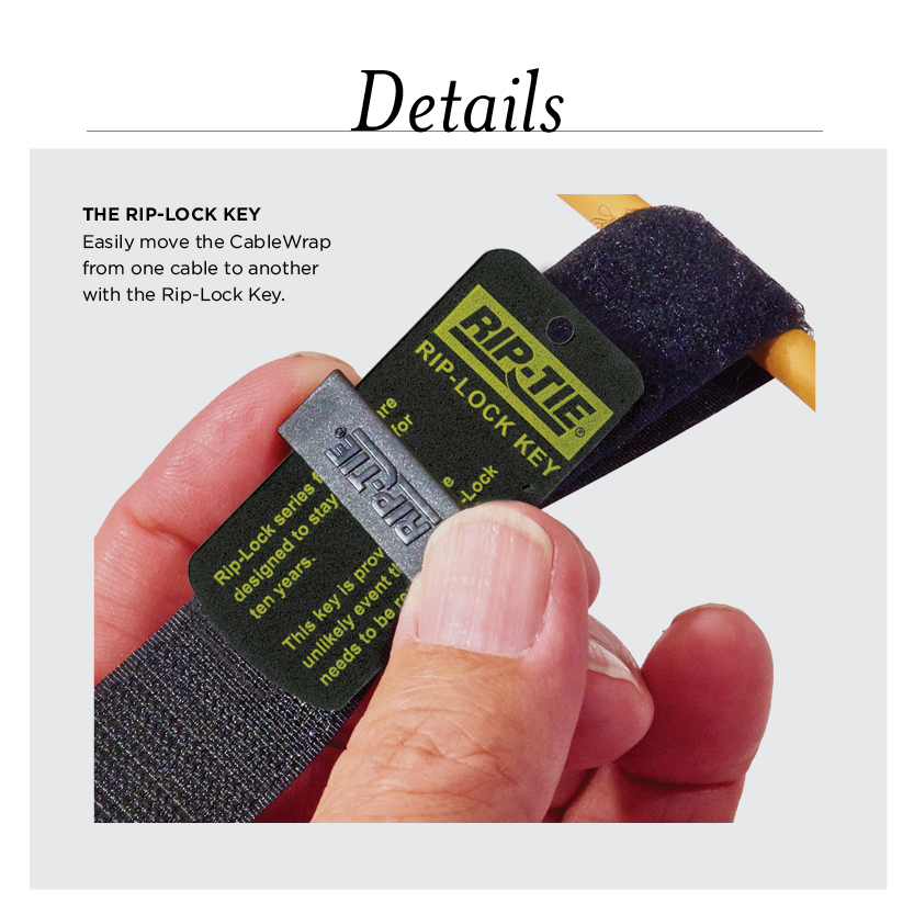 RipTie30's tweet photo. Our most popular product, The Patented  Rip-Lock attaches to the cable, the other end has a pull-tab for one handed quick release. Durable and tested up to 10,000 releases. #cablemanagement #Construction #ITsolution #messycable #RFID https://t.co/sXuGa9ImRy