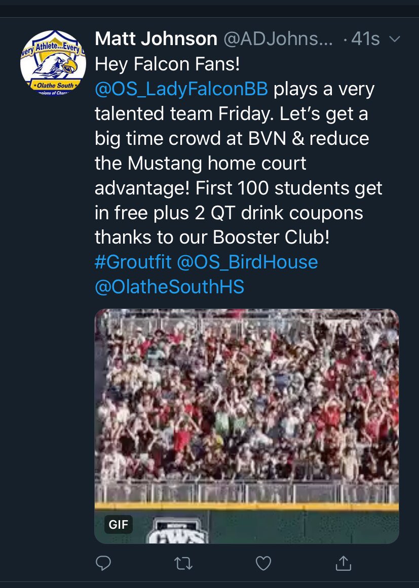 CoachAndySims's tweet photo. Surely we can do better than than @OlatheSouthHS and pack the house this Friday for a great game!   @The_Stable @ladymustangclub @BVNMustangsPBC @BVNtrackfield @bvnbaseball1 @BVNorthFootball @bvnorthsoccer @BVNBands @bvnorthdebate @BVNwrestling @TheKurle @BVNOstroski @BVNWessel https://t.co/GnoPh9alum