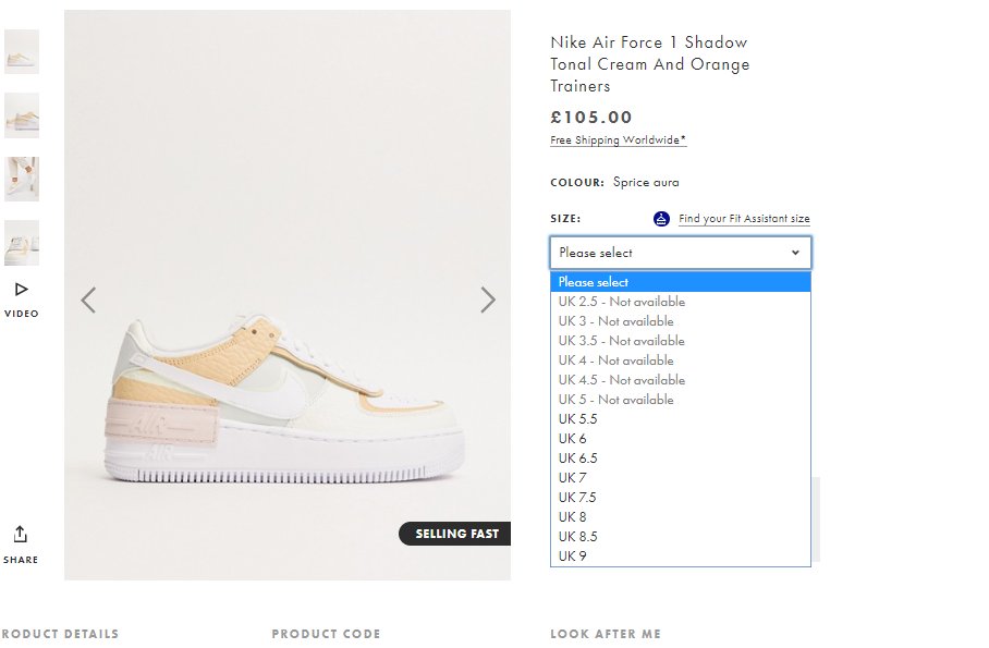 air force one shadow spruce asos