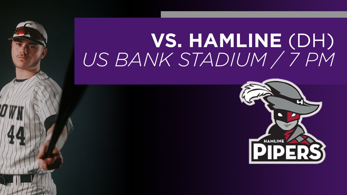 GAMEDAY | <a href="/CrownCollegeBB/">Crown Baseball</a> takes on the <a href="/HUPipers/">Hamline Athletics</a> today at 7 pm at US Bank Stadium. Tickets are $5 at the door! Head downtown to support your Storm! #oneCROWN

Live Stats: portal.stretchinternet.com/hamline/