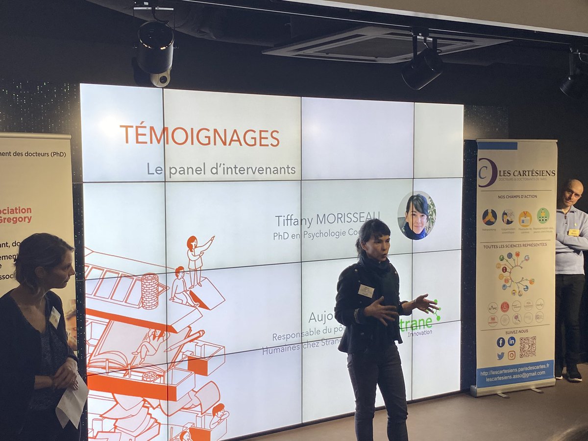 ABG_Asso's tweet photo. L’avant-dernier pitch de la soirée est celui de Tiffany Morisseau #PhD en #psychologie #cognitive et responsable du pôle #SHS chez @Strane_Innov. Pour elle, la question de l’#impact et l’esprit critique des chercheurs sont des points centraux https://t.co/uvf0ymEmT0