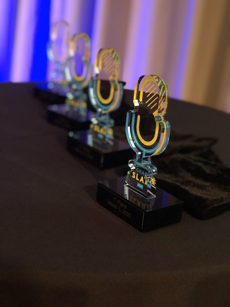 UCLAGradSchool's tweet photo. The stage is set and the stakes are high! Who will be crowned this year’s Grad Slam champion? Join us tonight at 5:00 pm in CNSI to find out! We’ve saved a seat for you 😉 - see you soon 💙🧬🦠🩺🔬📝📚💛 #GradSlam #UCLAGradSlam #GradSlam2020 https://t.co/hupANB7ZZH